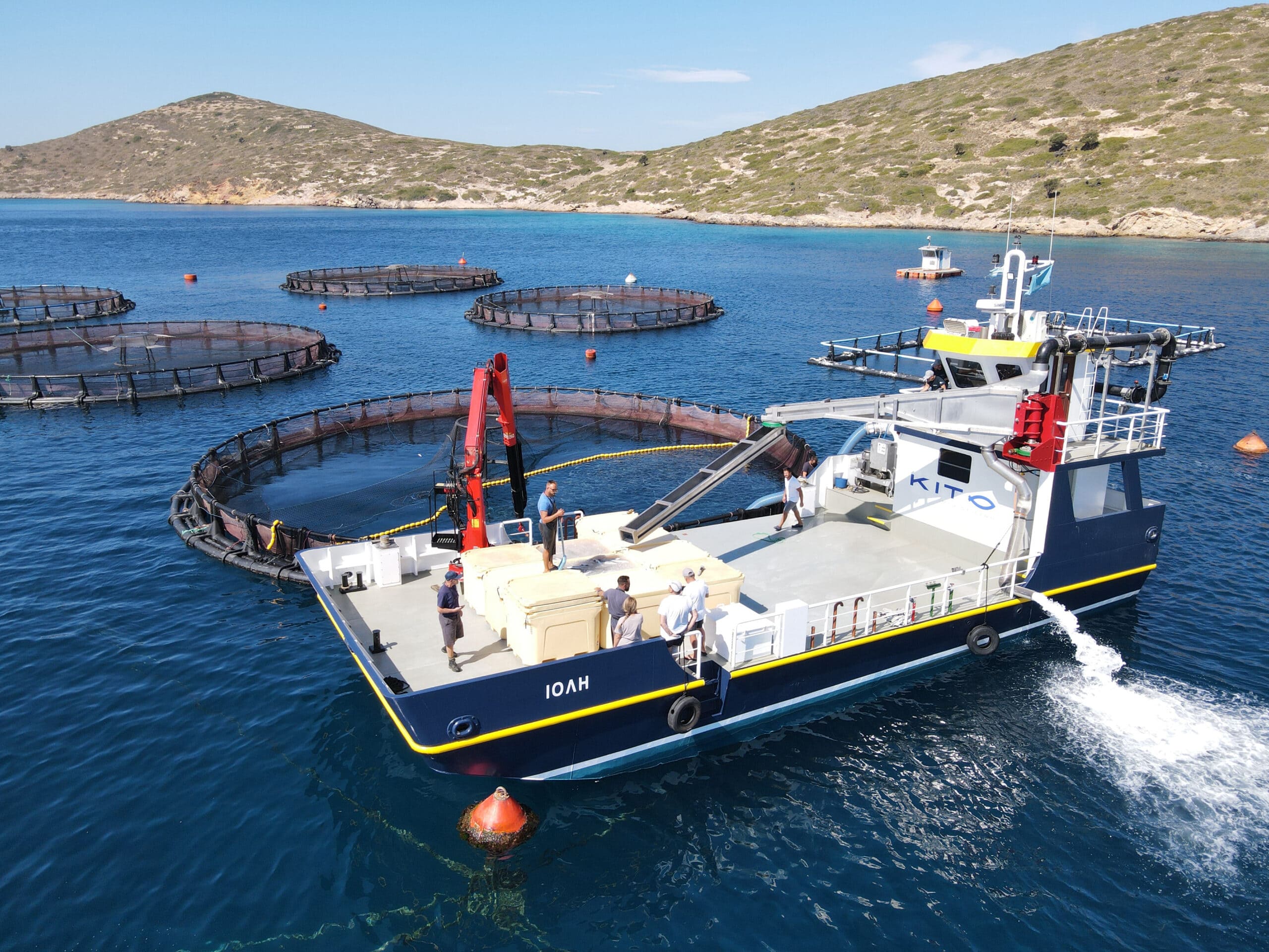 Fish cages in the sea